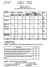 Ma trận và đề kiểm tra 1 tiết số 1 môn Tiếng Anh Lớp 7 - Năm học 2018-2019 (Có đáp án)